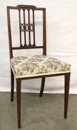 Antique Inlaid Mahogany Upholstered Seat Side Chair With Bentwood Rear Legs Ca.1910, 35'H  (128)