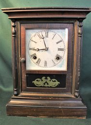 Antique Working Welsh, Spring & Co Shelf Clock With Key, 11'x 5'x 14'  (12)