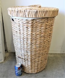 Large Woven Lidded Basket With Liner, 17'x 24'H  (12)