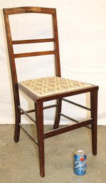 Antique Inlaid Mahogany English Side Chair With Upholstered Seat, Ca 1910 34'H  (133)