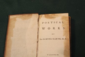 Antique Book, 1771 'The Political Works Of Sir Samuel Garth MD'   (135)