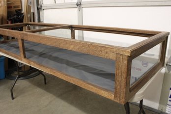 Oak Tabletop Showcase W/ Only 2 Panes Of Glass, 72x24x10'H  (139)