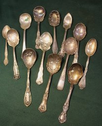 13 Ornate Spoons - One Sterling Of Shasta High School, Redding, Ca.    (13)