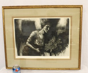 Framed, Triple Matted Etching 'Bouquet II', Donald Sexauer (1932-2003), '67, 12/40  (143)