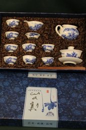 Porcelain Tea Set With 8 Cups, Ginghua  (152)
