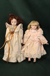 2 Dolls - China Head Arms & Legs W/cloth Body, 8' & 9'  (152)