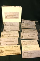 Antique Nine 1854 & 1855 Assorted Bank CDs & 4 Personal Checks, Shasta Calif (153)