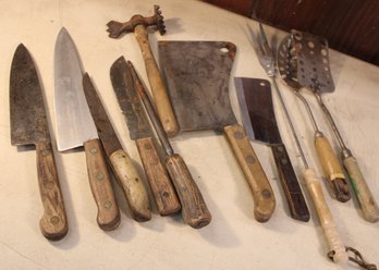 Antique Kitchen Knives, Cleaver & Utensils  (154)