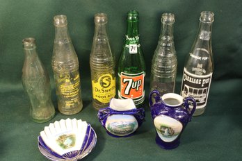 4 Shasta Springs & Mt. Shasta, Ca. Items & 6 Soda Bottles -2 Dr. Sweets, Redding Ca. & Redding Coca Cola (163)