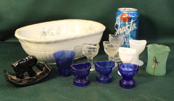 Antique Eye Cups And More In Ironstone Bowl   (166)