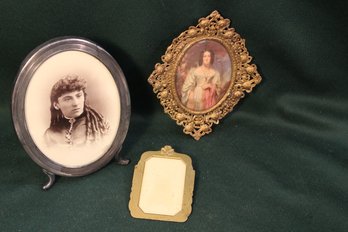 3 Small Frames - Girl Scout (3'x 2.5'), Oval (4..5'x 5.5') And Metal Frame (5'x 6')  (168)