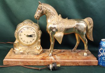 United Clock Co. Horse & Electric  Clock, 17x5x11'H  (16)