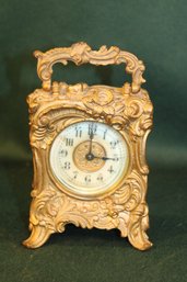 Antique Ansonia Carriage Clock Co. In Gilded Metal Case 4'H (not Working)  (171)
