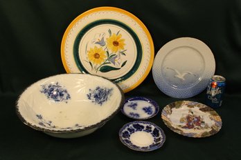 Stangal 14.5' Large Plate, B&G 10' Plate, 2 6' Flo Blue Saucers, 8.5' Oriental Plate, 14'D Bowl  (172)