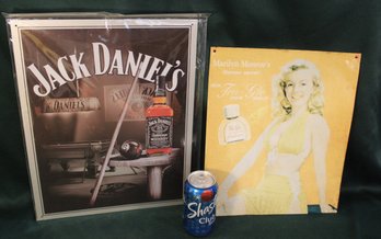 Jack Daniel's (12.5x16') And Marilyn Monroe 'Tru-Glo' (12x14')tin Signs    (173)