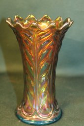 Antique Northwood Carnival Glass Vase, 7'H