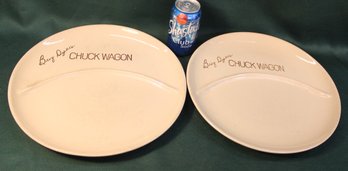 2 Buz Dyer's Chuck Wagon Restaurant Ware 13'D Plates By Tepco   (17)