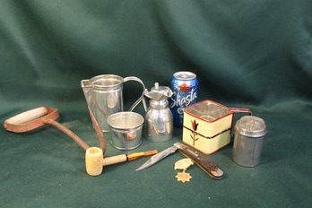 Misc. Lot - Sifters, Hay Hook, Pipe, Knife, Medal, More  (188)