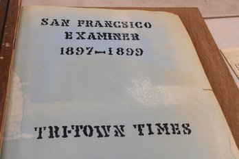 San Francisco Examiner 1899 & Fernley News 1950's And More In Wood Binder (195)
