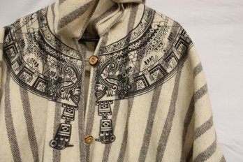Wool Poncho From Mexico (Adult, Never Worn)  (198)