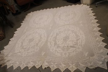 Antique Lace Tablecloth, 94'x 85'  (19)