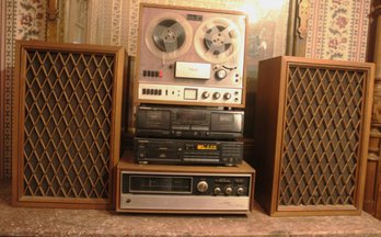 Stereo/ Hi Fi Components - Pioneer Speakers, Teac Reel To Reel, Pioneer SX9000 Amp AM/FM  (202)