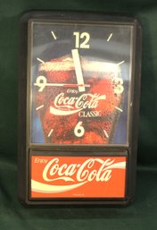 Battery Operated Coca Cola Clock, Working, 13'x 21'  (204)