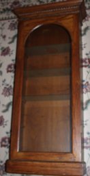 Antique Oak Clock Case Converted To Display Cabinet W/ 3 Shelves, 17x7x41'  (215)