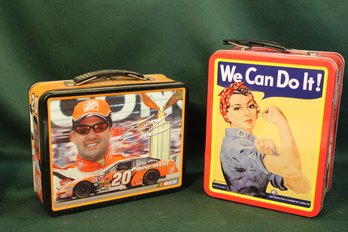 2 Vintage Metal Lunchboxes -  NASCAR Tony Stewart & Rosie The Riveter  (223)