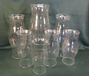 7 Large Clear Glass Lamp  Chimneys, 10', 11', 16' And 20' Tall  (223)