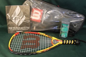 Wilson Racquet & 3 Racquet Balls W/how To Booklet & Safety Glasses In Carrying Case  (227)
