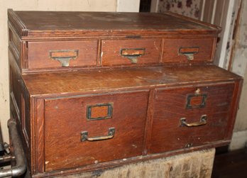 Oak 'yeoman Erby' 2 Section File StackingCabinet, Ca 1900, 33x25x19'H (229)