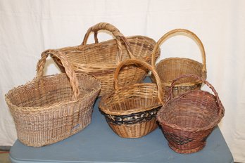 Group Of 5 Old Baskets  (233)