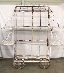 Fabulous Metal Plant Rack W/folding Shelves, As Is W/rust, Etc., 40'x 20'x 74'H  (236)