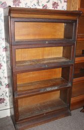 Antique Oak 4 Section Gunn Stacking Bookcase W/top & Bottom, 35x14x50'H  (242)