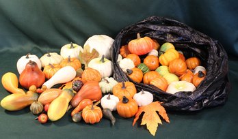 Lot Of Holiday Decorations - Artificial  Pumpkins & Gourds  (243)