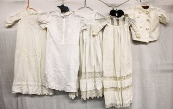 Antique Clothing: 4 Christening Gowns And Jacket  (246)