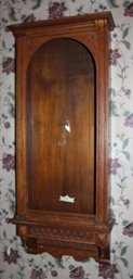 Antique Fancy Oak Waterbury Empty Hanging Cabinet, 19x7x47'H (248)