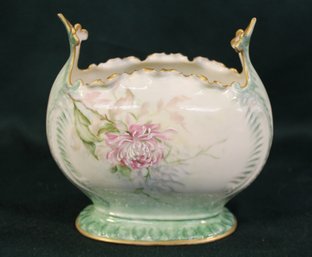 Antique, Seldom Seen Hand Painted  American Belleek Vase, 7x6'H   (258)
