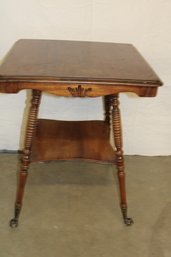 Antique Mahogany Parlor Table W/ Turned Legs And Glass Ball Feet, 24'x 24'x 29'H  (25)