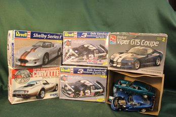 5 Model Car Kits - 2 Unopened Dale Earnhard 2001 Monte Carlos, Cobra, Corvette, Viper, More  (25)