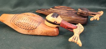 2 Quality Hand Carved Ducks Marked RT & RTD  (267)