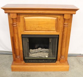 'Real Flame' Gel Fireplace In Pine Cabinet & 7 Cans Flame Gel, 42'x 42.5'x 41.5'  (271)