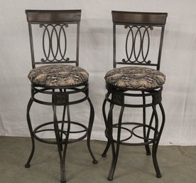 Pair Metal Bar Stools W/ Upholstered Seats, 46'H    (272)