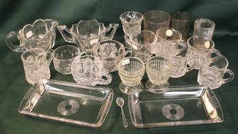 2 1940s Butter Dishes, Sugars, Creamer, Punch Cups, Glasses, More(279)