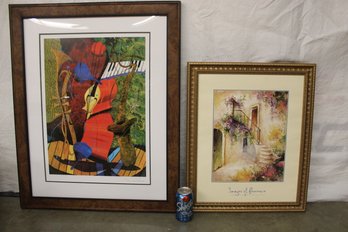 Double Matted And Framed Print By Marcus Glenn 26'x 32' & Framed Gamy Print, 19'x 23', No Glass  (27)