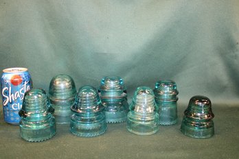 Antique 7  Glass Insulators - 4 Marked Hemingray, 1 H.C. & Co, 1 Star  (27)