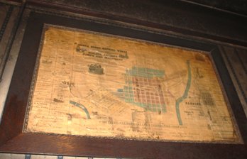 Framed July 1887 Map Of City Of Redding, Ca Advertising, 43x38'  (280)