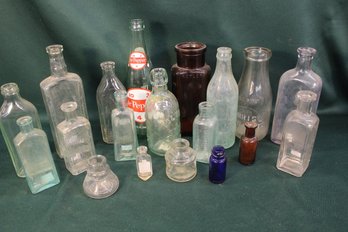 19 Old Glass Bottles - One Is Tolenas Soda Springs (chipped Top)(281)