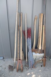 Yard Tools - Hoe, PHD, Trencher, Fence Stays (36'), 4 Axes, PV Log Roller, 19 Grey Bricks  (282)